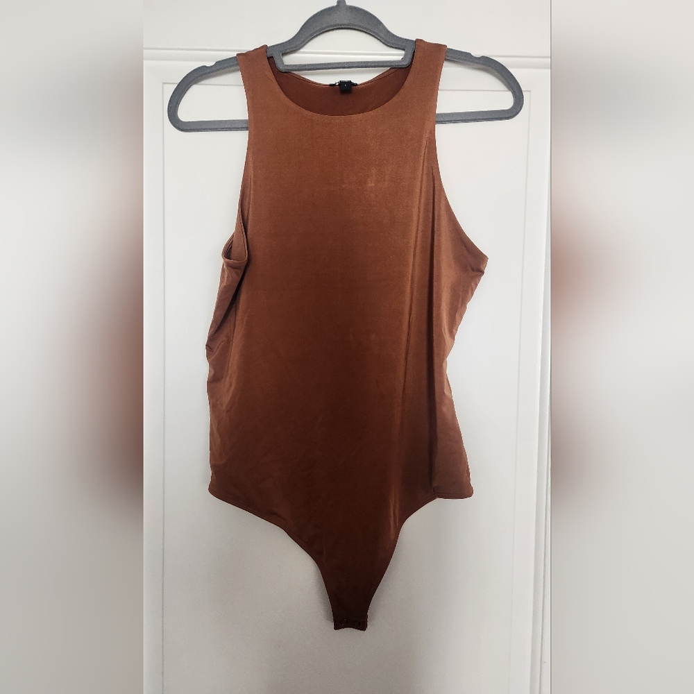 Express High Neck Bodysuit L Rust color